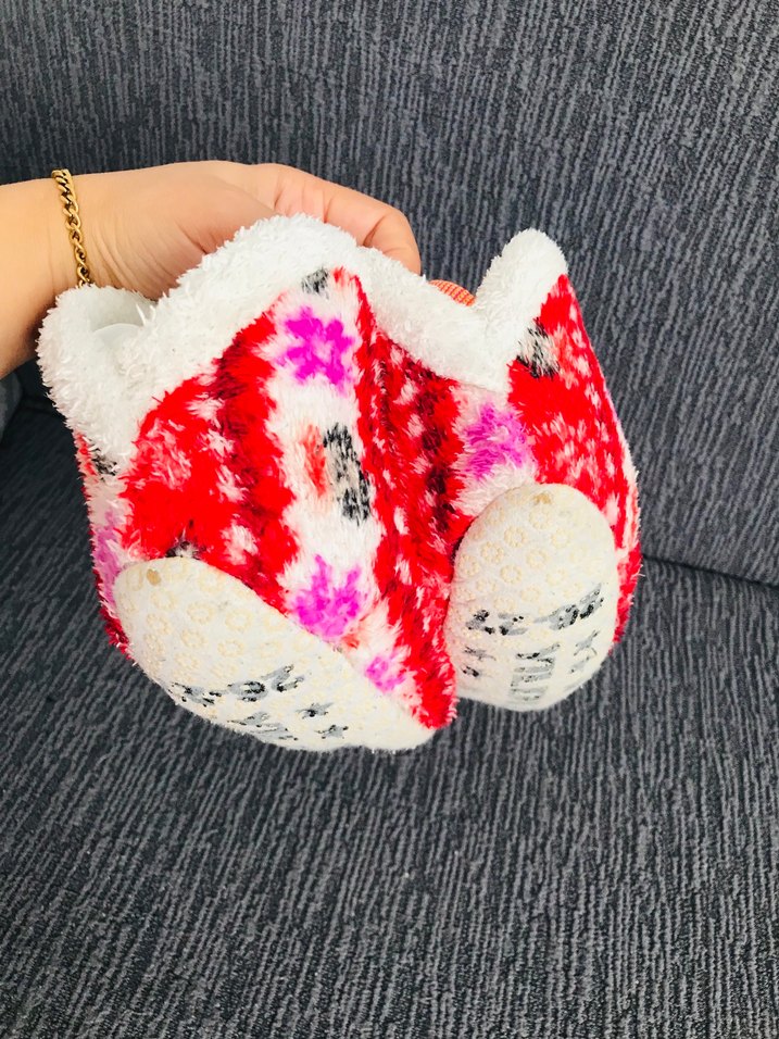 26/27 kışlıkKızlar için Renkli Bağlama Desenli Sıcak Terlik - Görsel 4