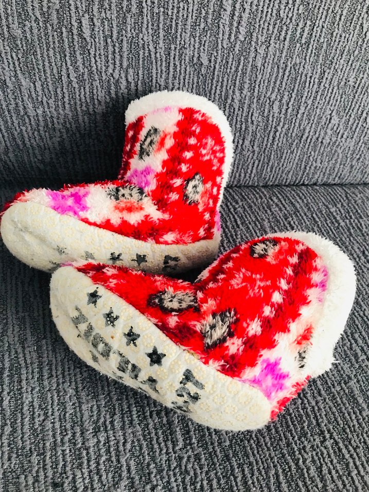 26/27 kışlıkKızlar için Renkli Bağlama Desenli Sıcak Terlik - Görsel 2