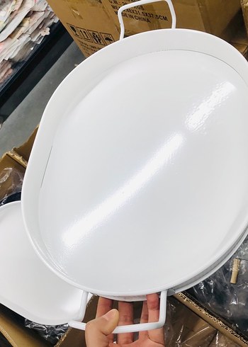 MetalSiyah Bohem Desenli Yuvarlak Tepsi - Görsel 6