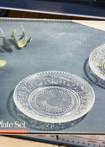 Renkli Nakışlı Bohem Cam Tabaklar6 adet - Görsel 2