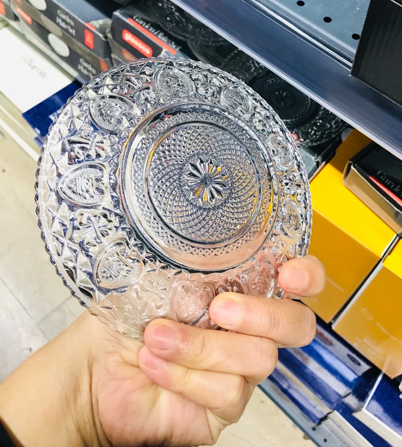 Renkli Nakışlı Bohem Cam Tabaklar6 adet - Görsel 3