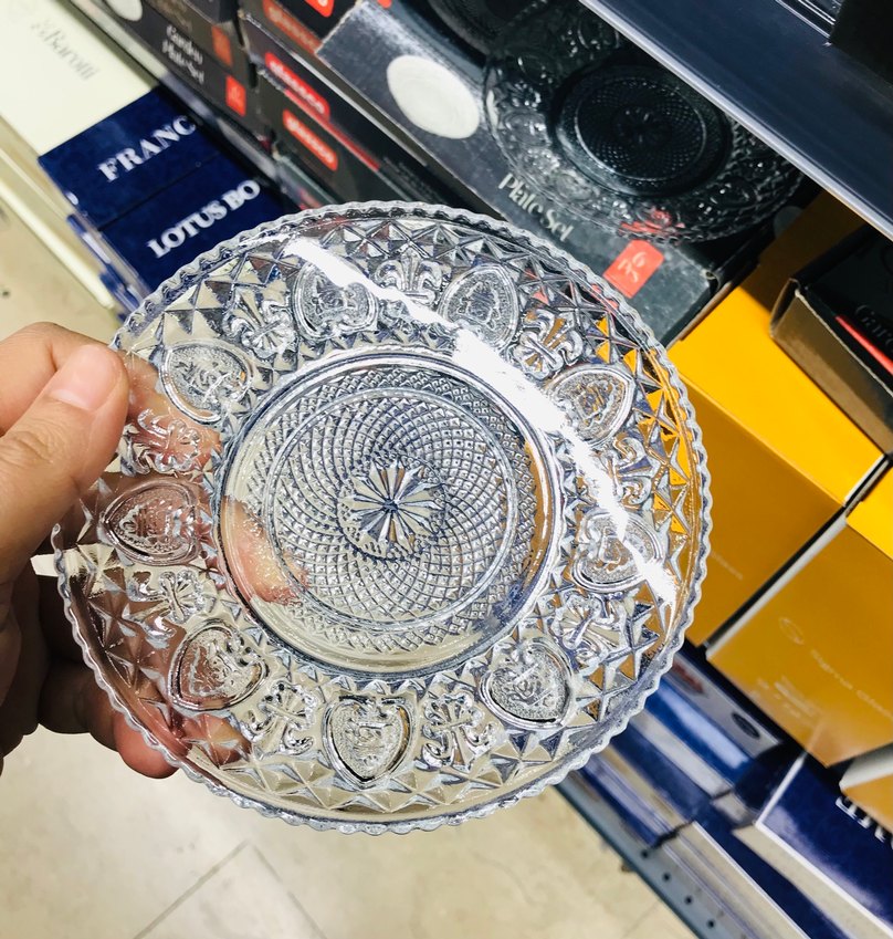 Renkli Nakışlı Bohem Cam Tabaklar6 adet - Görsel 4