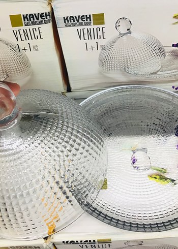 Kaveh Venice 1+1 Kapaklı Cam Servis Tabağı - Görsel 4