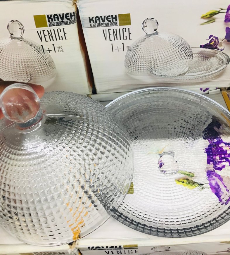 Kaveh Venice 1+1 Kapaklı Cam Servis Tabağı - Görsel 4