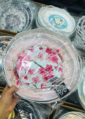 Mor Çiçek Desenli Bohem 2Li Tepsi - Görsel 5