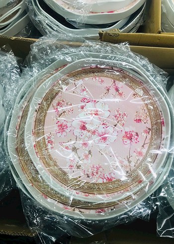 Mor Çiçek Desenli Bohem 2Li Tepsi - Görsel 7