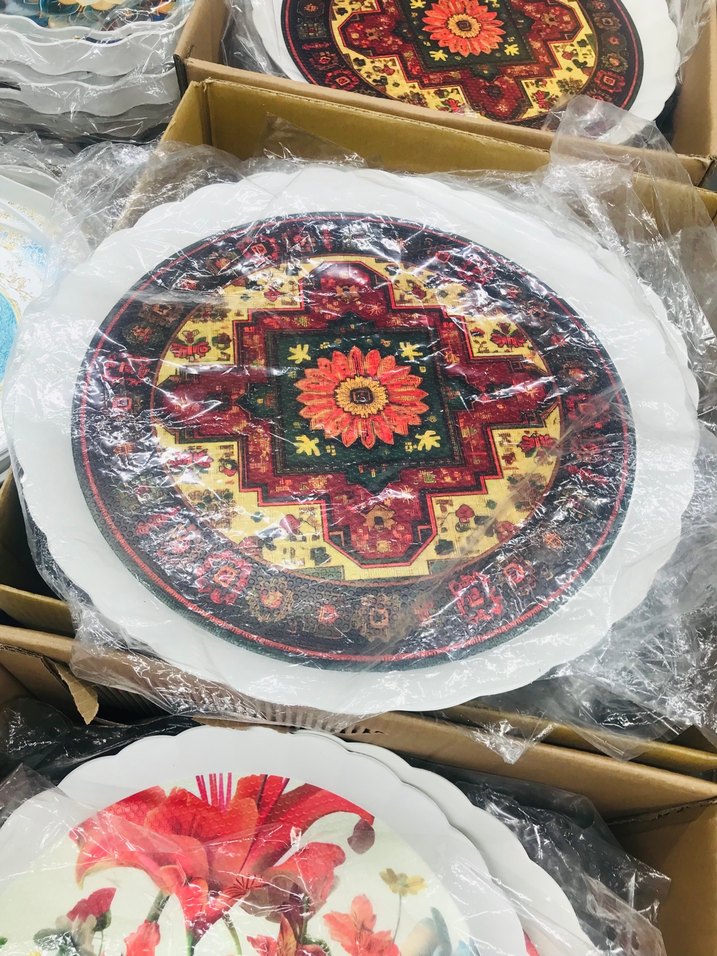 Mavi Çiçek Desenli Bohem 2Li Tepsi seti - Görsel 3