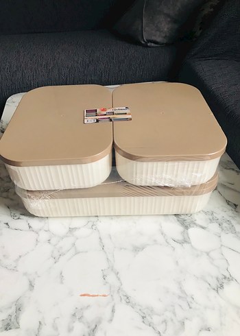 Bej Saklama Kabı Seti 3'lü - Görsel 2