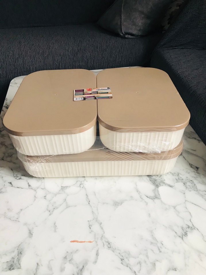 Bej Saklama Kabı Seti 3'lü - Görsel 2