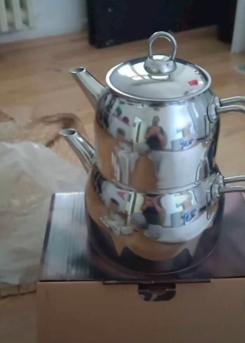 Gri Paslanmaz Çelik Çaydanlık Seti - Görsel 3