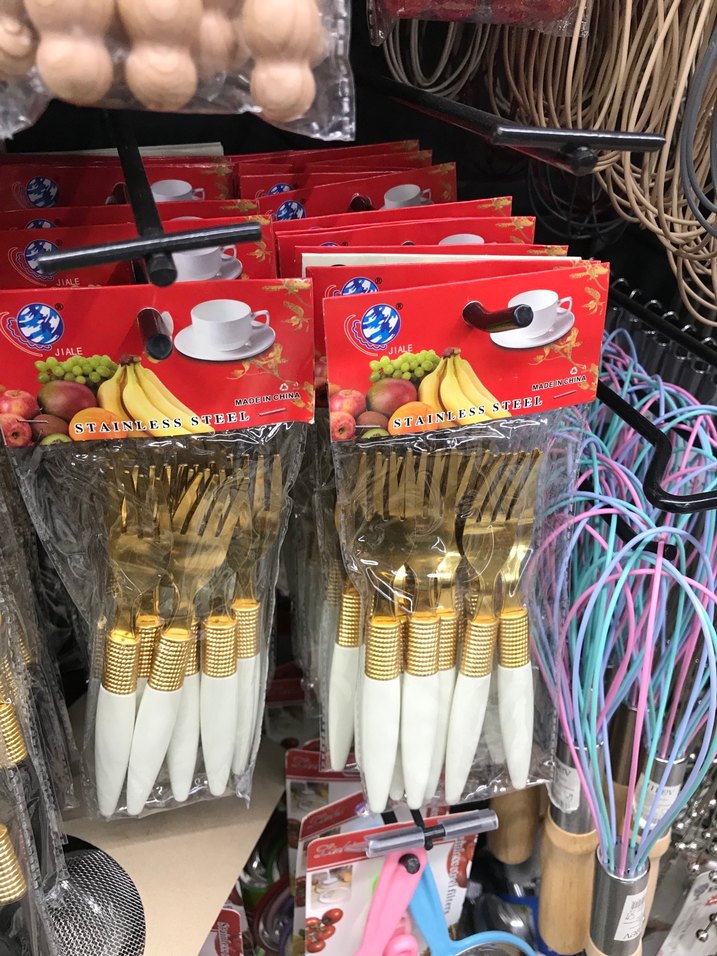 Altın Renkli Siyah Saplı Çatal Kaşık Seti - Görsel 3