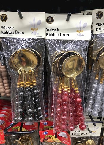 Parlak Altın Renkli Çatal Kaşık Seti - Görsel 2