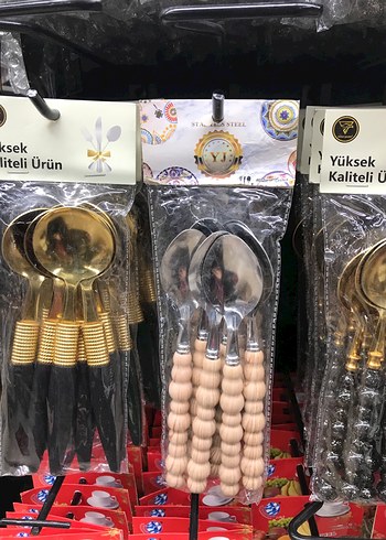 Parlak Altın Renkli Çatal Kaşık Seti - Görsel 4