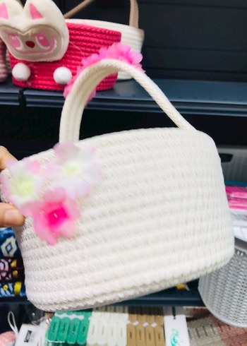 Çiçekli Pembe Saklama Sepeti - Görsel 3