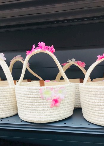 Çiçekli Pembe Saklama Sepeti - Görsel 2