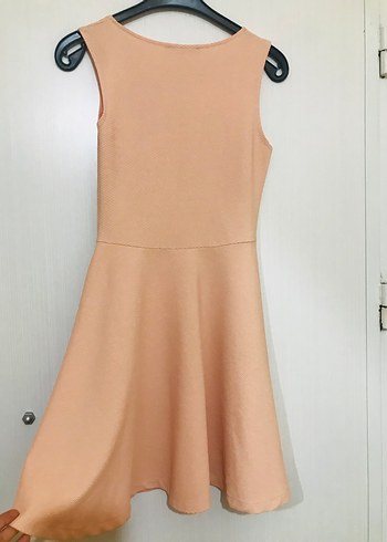 Qwzu Bej Midi Kolsuz Günlük Elbise 36 Beden - Görsel 3