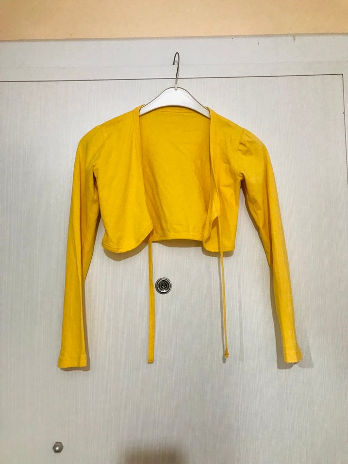 Kız Çocuk Sarı Düğmeli Bolero 36 Beden - Görsel 4