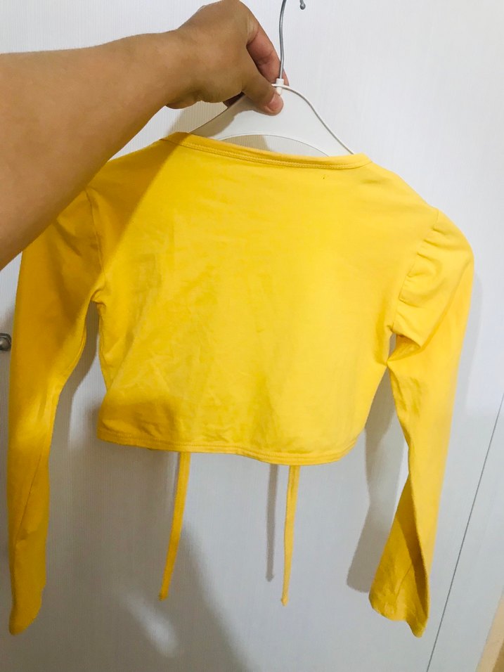 Kız Çocuk Sarı Düğmeli Bolero 36 Beden - Görsel 3