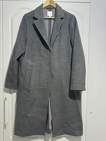 H&M 42-44 Beden Gri Kaşe Kaban