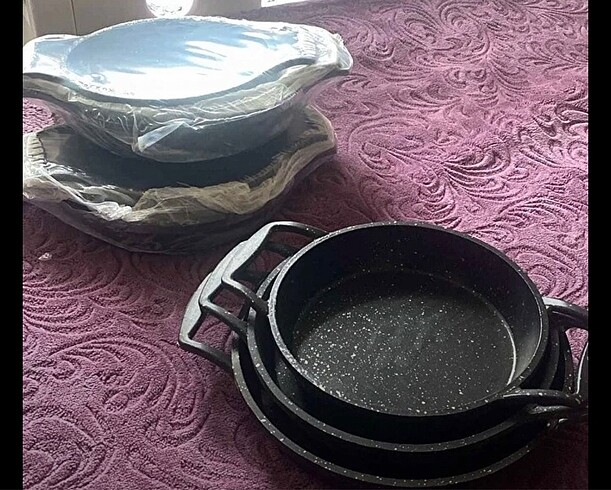 Diğer 3Lü SAHAN SETİ SİYAH KİŞİYE ÖAZEL İLAN