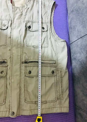 54 Beden gri Renk CANDA 54 Beden çok cepli Düğmeli Pamuklu Erkek Yelek