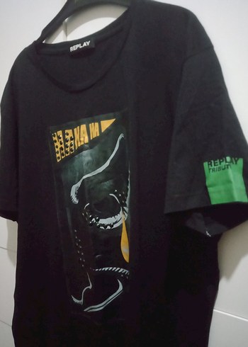 erkek t-shirt siyah Replay marka - Görsel 3