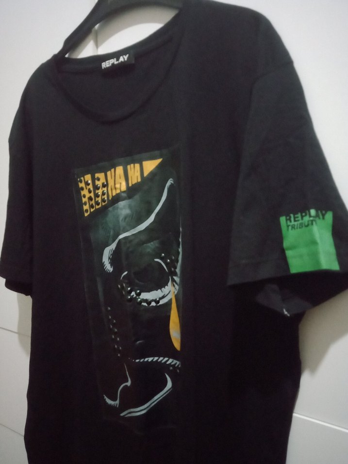 erkek t-shirt siyah Replay marka - Görsel 3