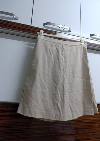 Bej Kadın Keten Bermuda Şort - Görsel 3