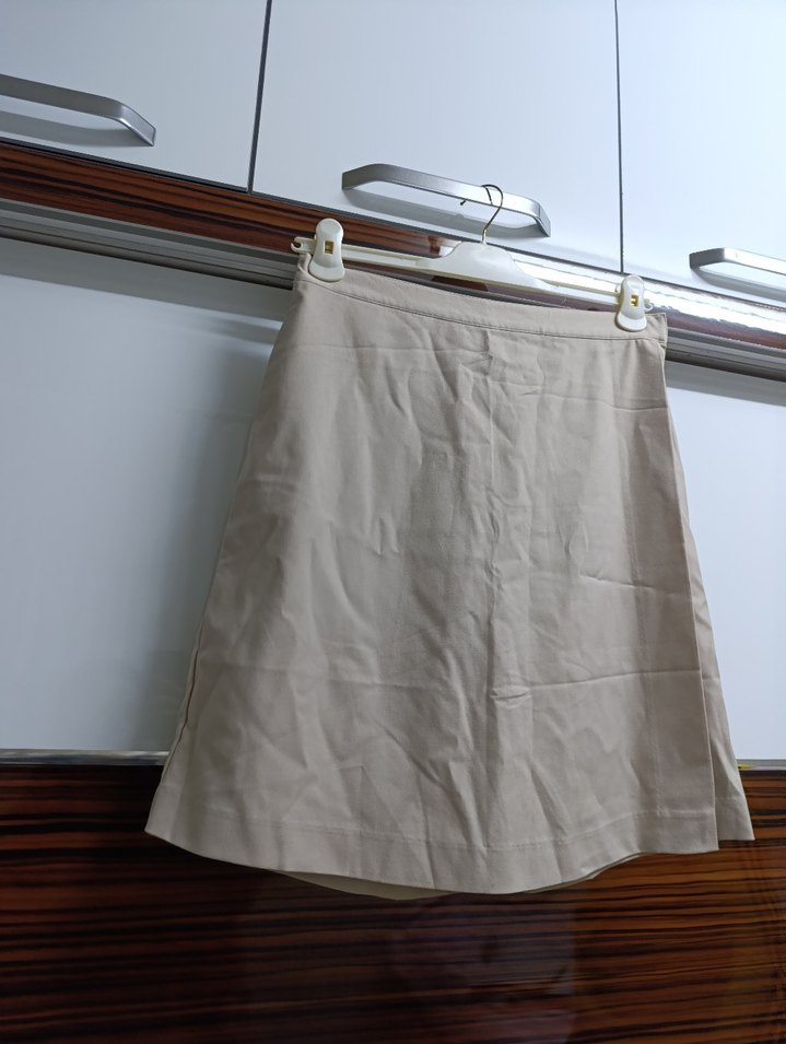 Bej Kadın Keten Bermuda Şort - Görsel 3