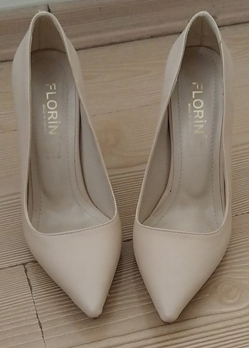 Bej Stiletto Topuklu Kadın Ayakkabı - Görsel 2