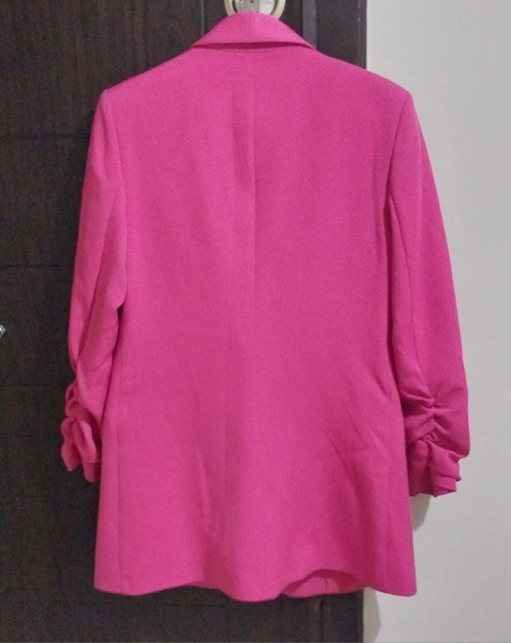 Pembe  Midi Blazer Ceket - Görsel 4