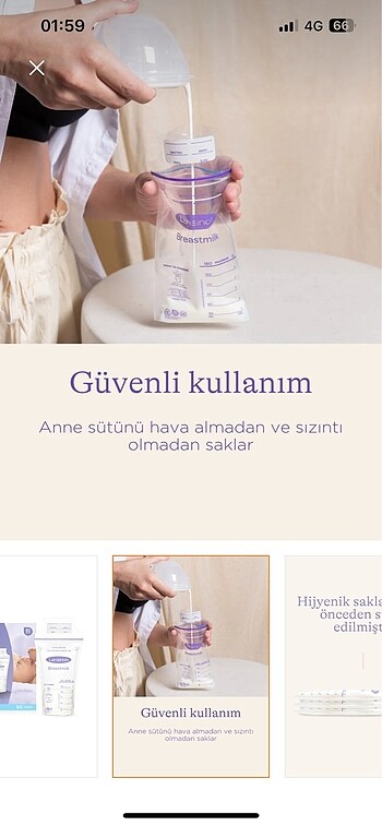 Lansinoh Süt saklama