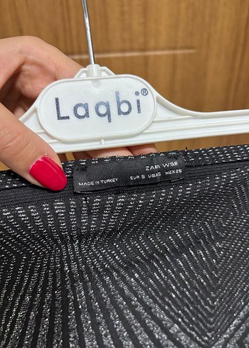 Zara Gri simli kalem etek