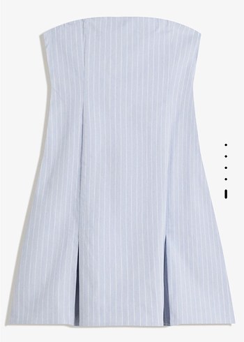 Kadın Straplez Çizgili Uzun Mini Elbise - Görsel 5