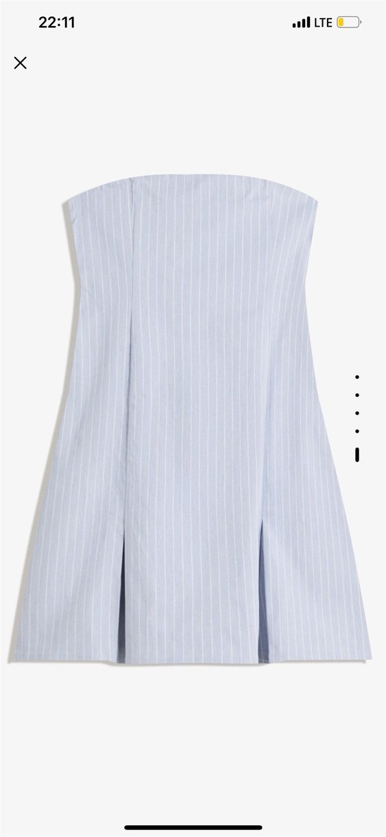 Kadın Straplez Çizgili Uzun Mini Elbise - Görsel 5