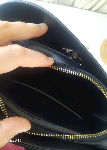 Siyah Süet Tokalı Kadın Çanta - Görsel 8