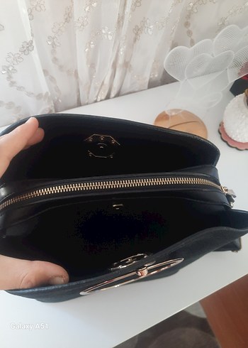 Siyah Süet Tokalı Kadın Çanta - Görsel 6