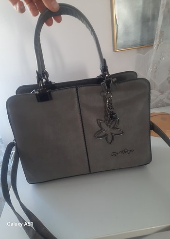 Gri Deri Zincir Detaylı Kadın Çanta - Görsel 10