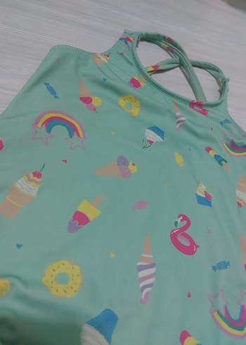 LC Waikiki Pastel Renkli Baskılı Kız Çocuk Mayo