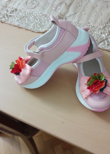 Kız Çocuk Pembe Fırfırlı Babet Ayakkabı - Görsel 3