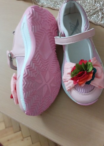 Kız Çocuk Pembe Fırfırlı Babet Ayakkabı - Görsel 4