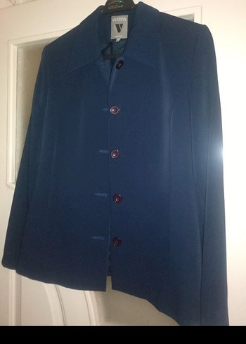 Valentino Klasik Kesim Lacivert Kadin Blazer Ceket