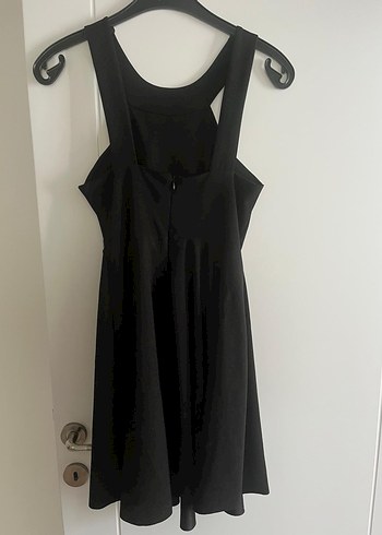 l Beden Siyah Drapeli Midi Gothic Elbise