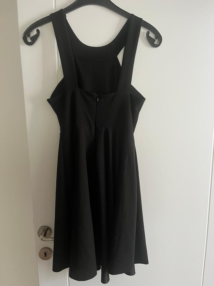 Siyah Drapeli Midi Gothic Elbise - Görsel 3