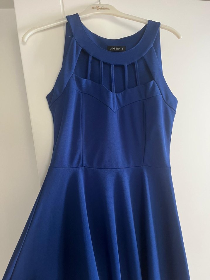 Klasik Lacivert Midi Elbise - Görsel 2