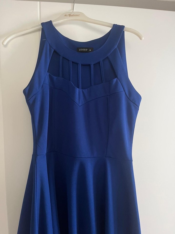 Klasik Lacivert Midi Elbise - Görsel 4