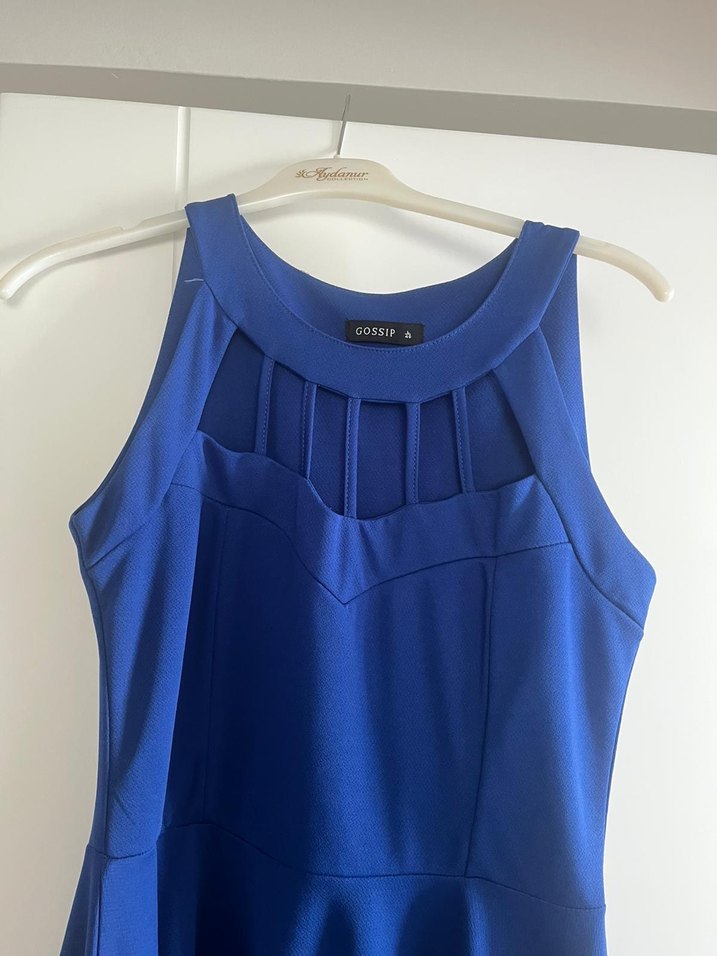 Klasik Lacivert Midi Elbise - Görsel 3