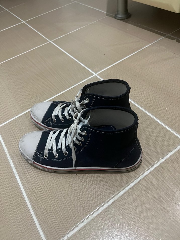 Siyah Stiletto Topuklu Kadın Sneaker - Görsel 3