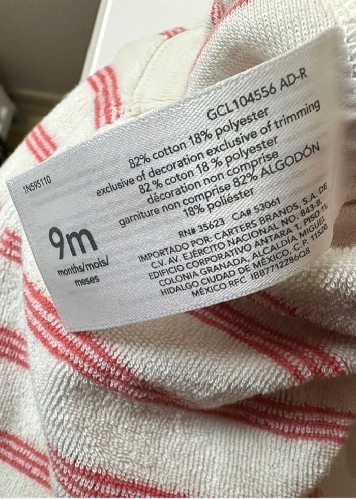 Carter?s havlu şort tulum (9 ay) - Görsel 4
