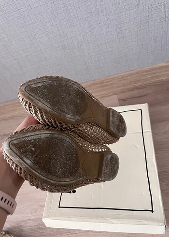 Bej Nakışlı Örgü Kadın Espadril - Görsel 3